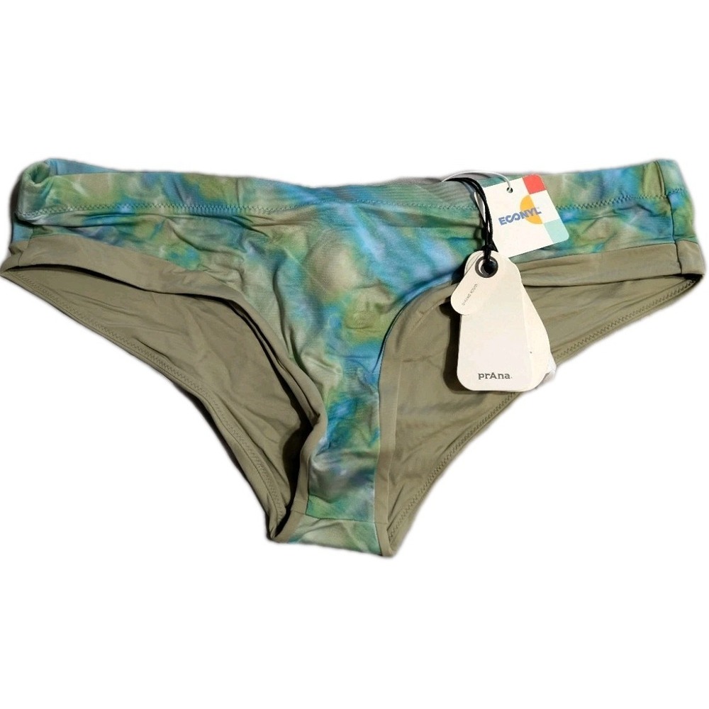 prAna Upswell Bikini Bottom Womens XL Blue Green Tie Dye Swim NWT